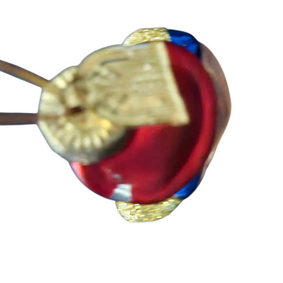 Christopher Radko Nutcracker Ornament Red Blue Gold 3” Glass Poland Paint Chips - Picture 5 of 6